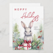 Schattige watercolor Kerstmis  Feestdagenkaart (Voorkant / Achterkant)