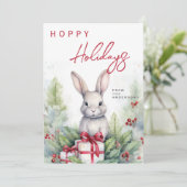 Schattige watercolor Kerstmis  Feestdagenkaart (Staand voorkant)