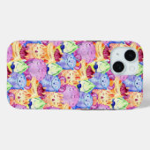 Schattige Watercolor Monsters Case-Mate iPhone Case (Achterkant (horizontaal))