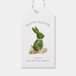 Schattige watercolor paashaas  cadeaulabel