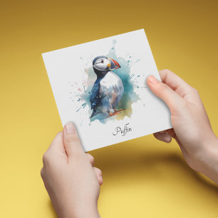 Schattige Watercolor Papegaaiduiker, op maat gemaa Feestdagenkaart