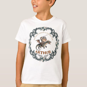 Schattige Watercolor Ridder Kasteel Jongens Eerste T-shirt