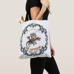 Schattige Watercolor Ridder Kasteel Jongens Eerste Tote Bag