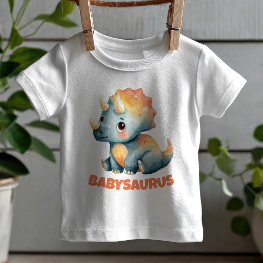 Schattige Watercolor Triceratops Dino Babysaurus