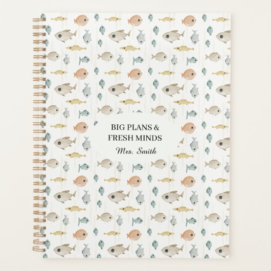 Schattige Watercolor Vis Grote Plannen Planner (Voorkant)