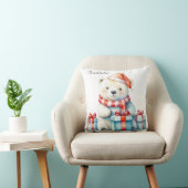 Schattige Watercolor Witte Kerst IJsbeer Kussen (Stoel)