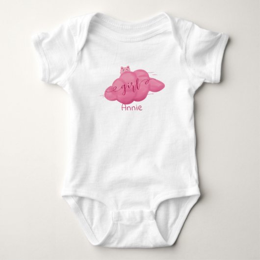 Schattige Watercolor Wolk Meisje Romper (Voorkant)