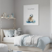 Schattige Watercolor Zeehond Pup, op maat gemaakt Poster