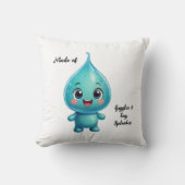 Schattige waterdruppel Cartoon Karakter - Schattig Kussen (Voorkant)