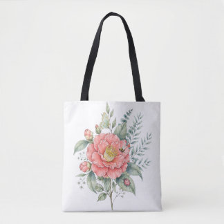 Schattige Waterleliefibiscus Aquarel Tuin Tote Bag