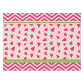 Schattige Watermeloen Stippen & Chevron Roze Tafelkleed (Voorkant (Horizontaal))