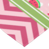 Schattige Watermeloen Stippen & Chevron Roze Tafelkleed (Gekanteld)