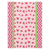 Schattige Watermeloen Stippen & Chevron Roze Tafelkleed (Voorkant)
