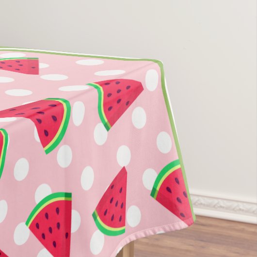 Schattige Watermeloen Stippen & Chevron Roze Tafelkleed (Voorbeeld)