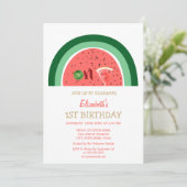 Schattige watermeloenen 1e verjaardag kaart (Staand voorkant)