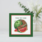Schattige watermeloenfestival kaart (Staand voorkant)
