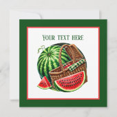 Schattige watermeloenfestival kaart (Voorkant)