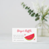 Schattige Watermelon Baby shower Luier Raffle Tick Informatiekaartje (Staand voorkant)