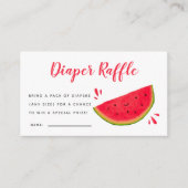 Schattige Watermelon Baby shower Luier Raffle Tick Informatiekaartje (Voorkant)