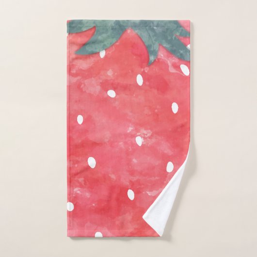 Schattige waterverf aardbei bad handdoek (Handdoek)