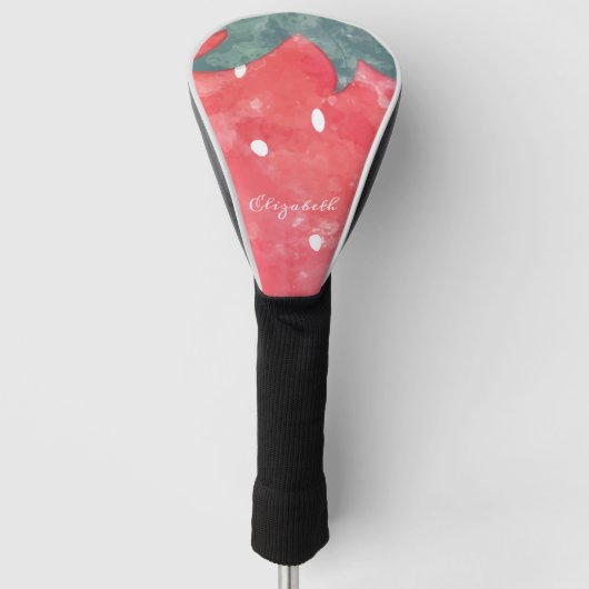 Schattige waterverf aardbei golfheadcover (Voorkant)