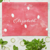 Schattige waterverf aardbei theedoek (Gevouwen)