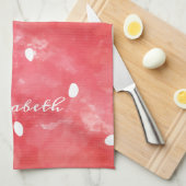 Schattige waterverf aardbei theedoek (Quarter Fold)