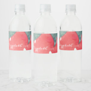 Schattige waterverf aardbei waterfles etiket