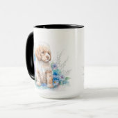 SCHATTIGE WATERVERF APRICOT FRANSE POODLE PUPPY MOK (Voorkant links)