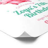 Schattige Waterverf Baby Axolotl Verjaardag Ondert Poster (Hoek)