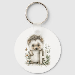 Schattige waterverf baby dier alfabet Egel Sleutelhanger