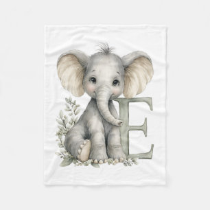 Schattige waterverf baby dier alfabet Olifant Fleece Deken