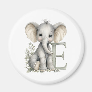 Schattige waterverf baby dier alfabet Olifant Magneet