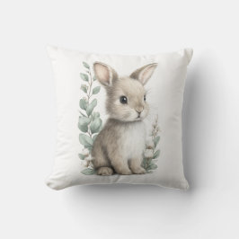 Schattige Waterverf Baby Dieren met Bloemen Kussen