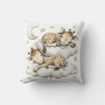 Schattige waterverf baby dieren slapen op wolken,