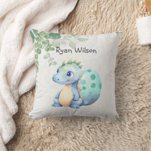 Schattige Waterverf Baby Dinosaurus Kussen