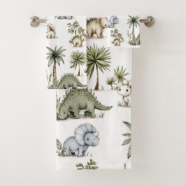 Schattige Waterverf Baby Dinosaurussen Bad Handdoek