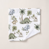 Schattige Waterverf Baby Dinosaurussen Bad Handdoek (Wasdoekje)