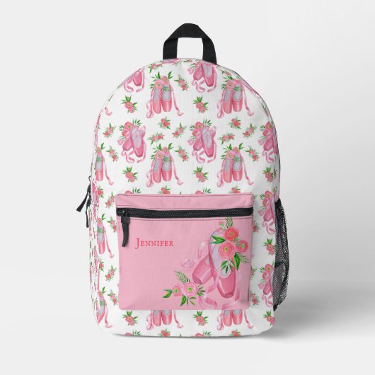 Schattige Waterverf Ballet Schoenen Pattern Meisje Bedrukte Rugzak (Voorkant)