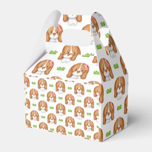 Schattige Waterverf Beagle Hond Bedankdoosjes (Voorkant Zijde)