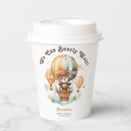 Schattige Waterverf Beer met ballonnen Baby shower Papieren Bekers