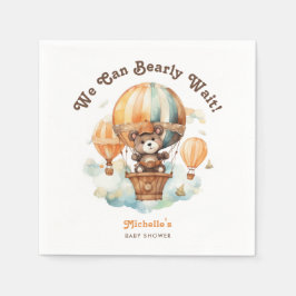 Schattige Waterverf Beer met ballonnen Baby shower Servet