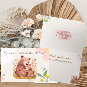 Schattige Waterverf Beer Moederdag Kaart