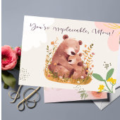 Schattige Waterverf Beer Moederdag Kaart