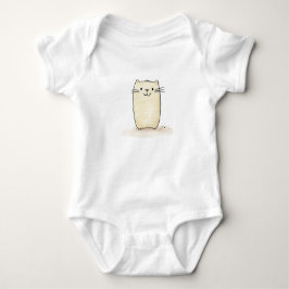 Schattige waterverf beige kat romper