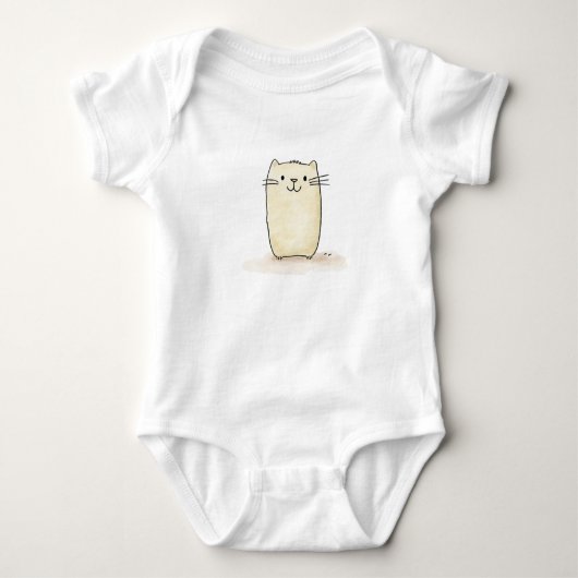Schattige waterverf beige kat romper (Voorkant)
