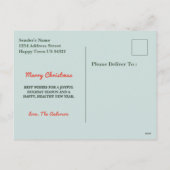 Schattige waterverf besneeuwde kerstdorp feestdagenkaart (Achterkant)