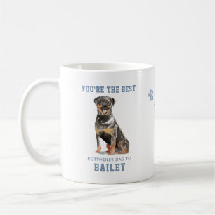 Schattige Waterverf Beste Rottweiler Hond Papa F Koffiemok