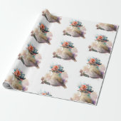 Schattige Waterverf Bird in een Pet Wrapping Paper Cadeaupapier (Uitgerold)