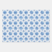 Schattige Waterverf Blauw Kerst Sneeuwvlokken Wrap Inpakpapier Vel (Voorkant 3)